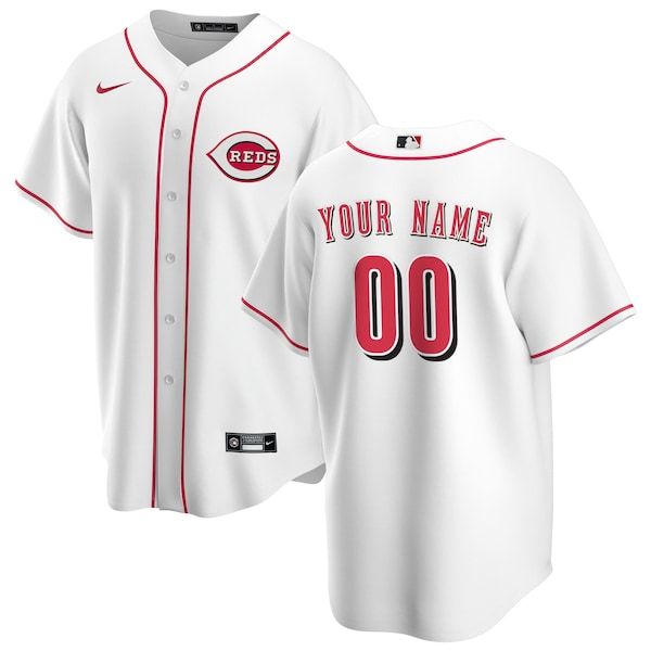 Custom Cincinnati Reds Home Replica Custom Jersey White