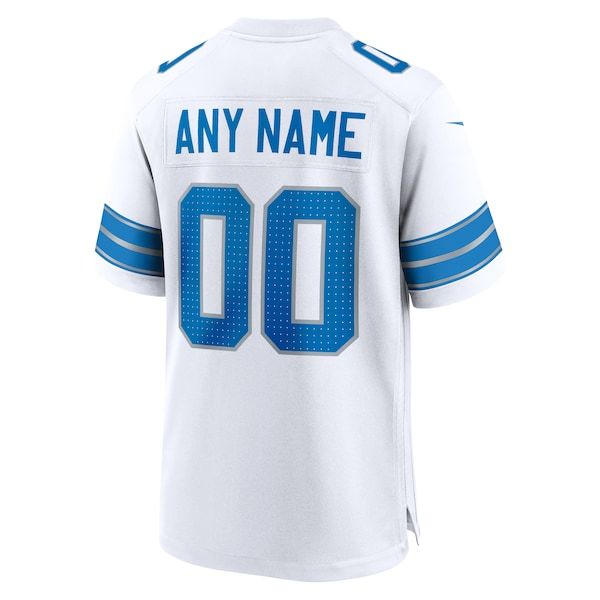 Custom Detroit Lions Custom Game Jersey White