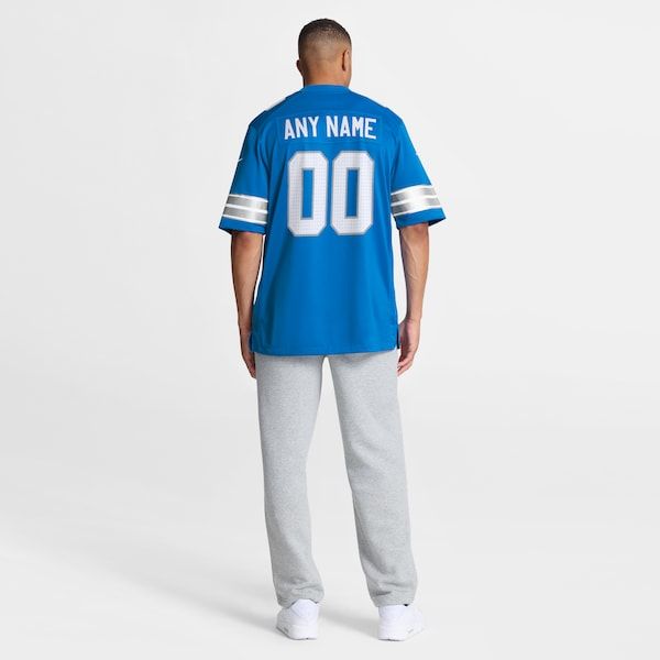 Custom Detroit Lions Custom Game Jersey Blue