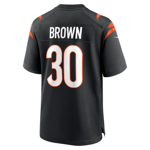 Custom Chase Brown Cincinnati Bengals Game Jersey Black