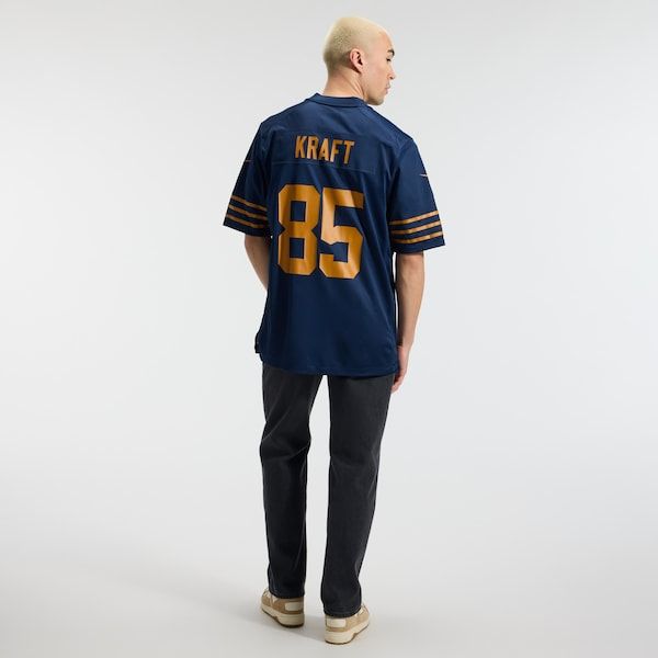 Custom Tucker Kraft Green Bay Packers Alternate Game Jersey Navy