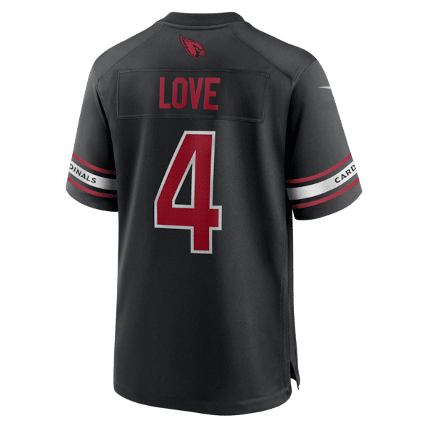 Custom Jeremiyah Love Arizona Cardinals Alternate Game Player Jersey Black