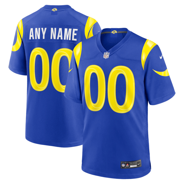 Custom Los Angeles Rams Custom Game Jersey Royal