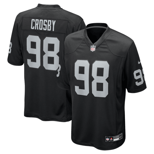 Custom Maxx Crosby Las Vegas Raiders Game Jersey Black