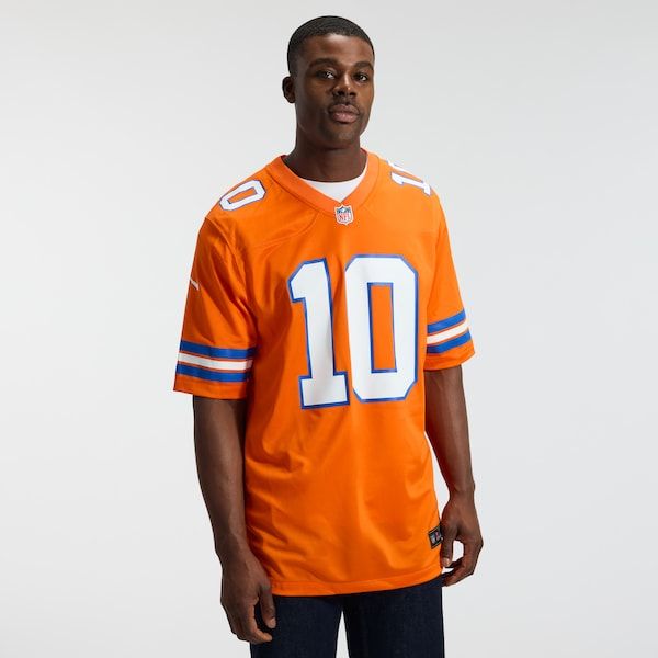 Custom Bo Nix Denver Broncos Mile High Collection 1977 Throwback Game Jersey Orange
