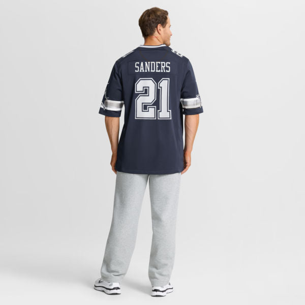 Custom Deion Sanders Dallas Cowboys Team Retired Player Game Jersey Navy