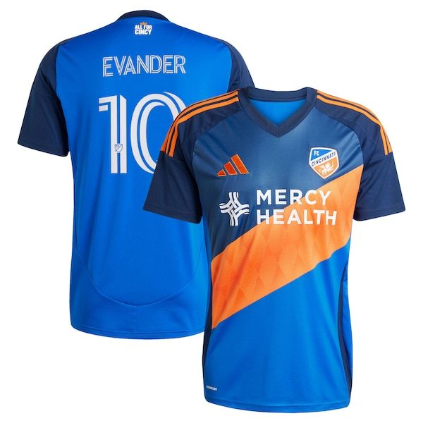 Customized Evander da Silva Ferreira FC Cincinnati 2025 Orange and Blue Legacy Kit Replica Jersey Blue