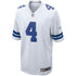 Custom Dak Prescott Dallas Cowboys Game Jersey White