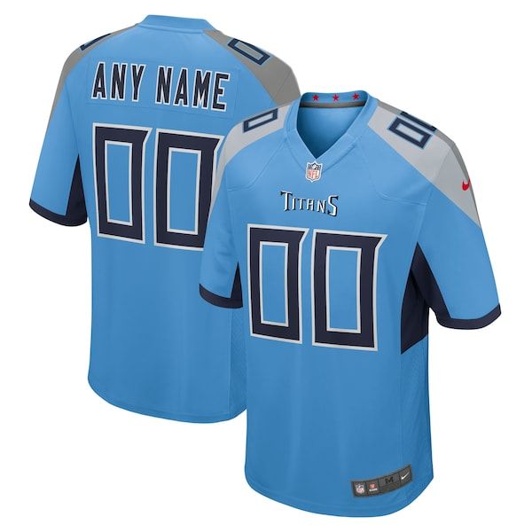 Custom Tennessee Titans Alternate Custom Game Jersey Light Blue