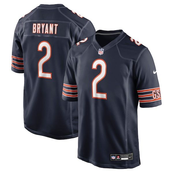 Custom Coby Bryant Chicago Bears Team Game Jersey Navy
