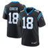Custom Jalen Coker Carolina Panthers Game Jersey Black