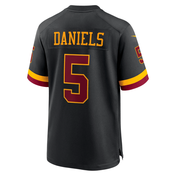 Custom Washington Commanders Jayden Daniels Alternate Game Jersey Black