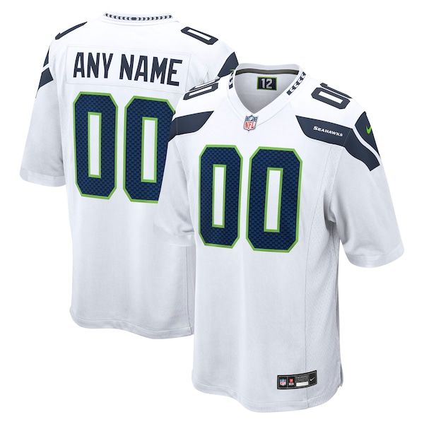 Custom Seattle Seahawks Custom Game Jersey White