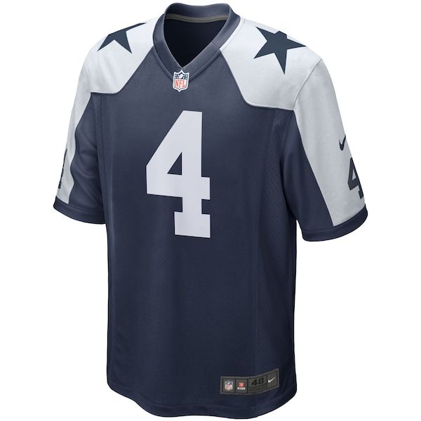 Custom Dak Prescott Dallas Cowboys Alternate Game Jersey Navy