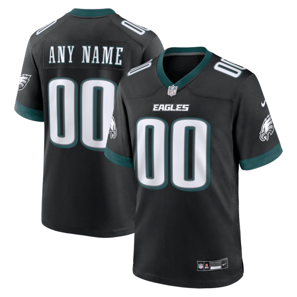 Custom Philadelphia Eagles Alternate Custom Game Jersey Black