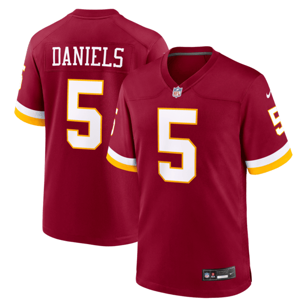 Custom Washington Commanders Jayden Daniels Game Jersey Burgundy