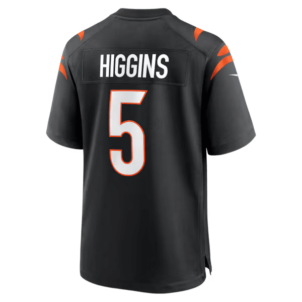 Custom Tee Higgins Cincinnati Bengals Game Jersey Black