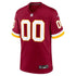 Custom Washington Commanders Custom Game Jersey Burgundy
