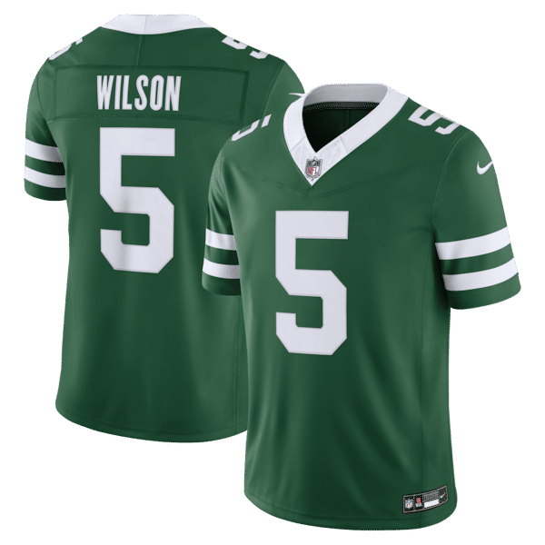 Custom Garrett Wilson New York Jets Vapor F.U.S.E. Stitched Limited Jersey Green