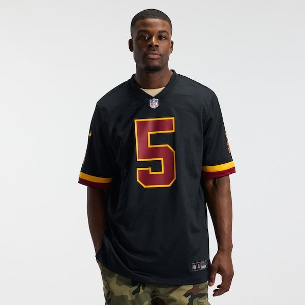Custom Washington Commanders Jayden Daniels Alternate Game Jersey Black