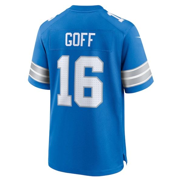 Custom Jared Goff Detroit Lions Game Jersey Blue