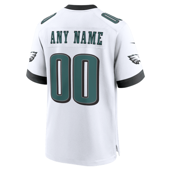 Custom Philadelphia Eagles Custom Game Jersey White