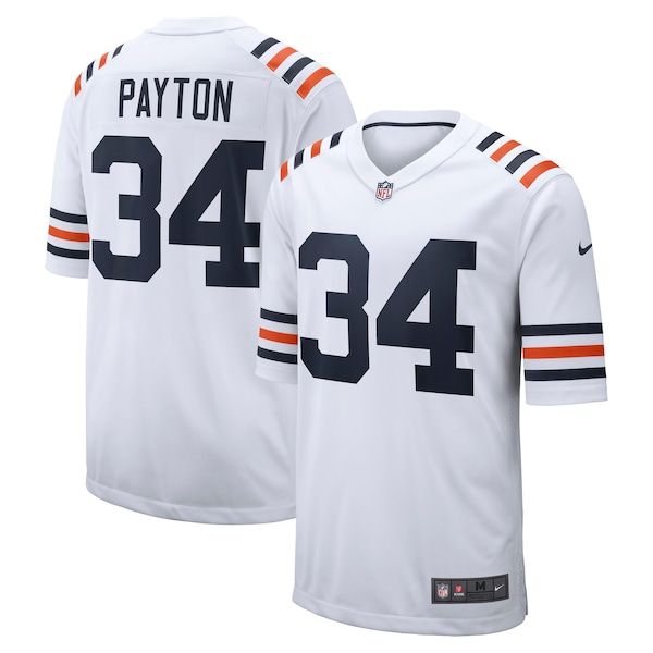 Custom Walter Payton Chicago Bears Retired Player Alternate Game Jersey White