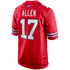 Custom Josh Allen Buffalo Bills Game Jersey Red