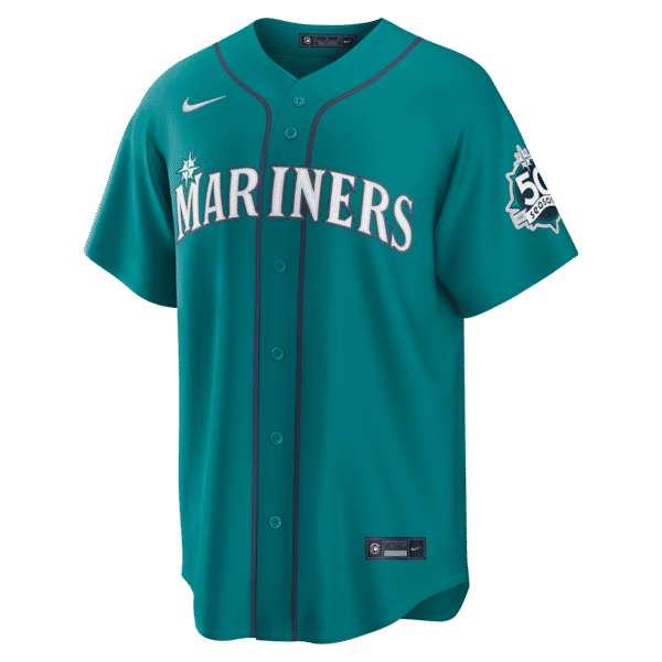Custom Cal Raleigh Seattle Mariners Alternate 50th Season Patch Stadium Jersey Teal