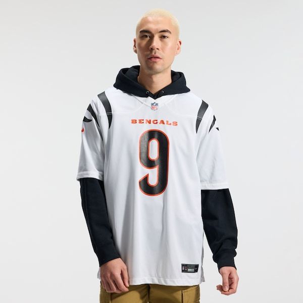 Custom Joe Burrow Cincinnati Bengals Game Jersey White