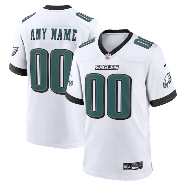 Custom Philadelphia Eagles Custom Game Jersey White