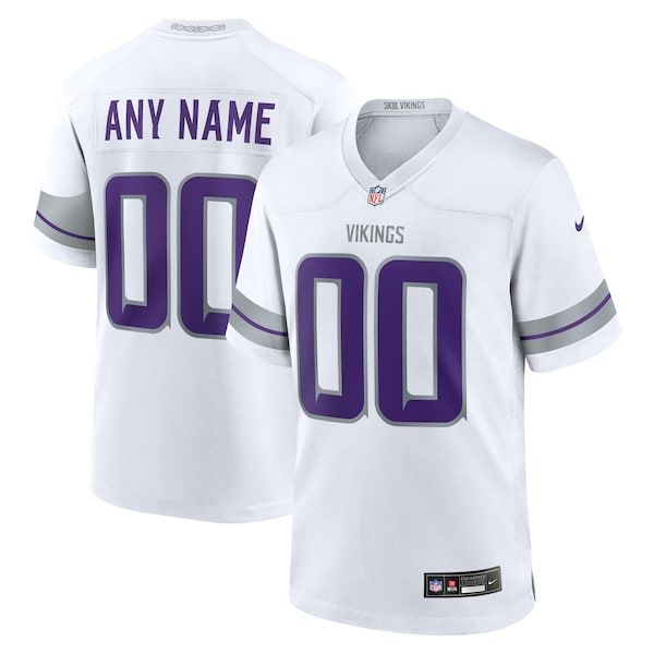 Custom Minnesota Vikings Custom Alternate Game Jersey White