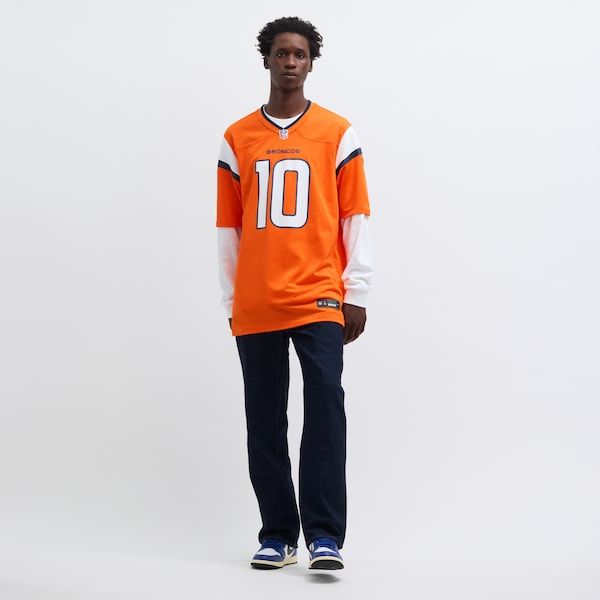 Custom Bo Nix Denver Broncos Game Jersey Orange