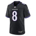 Custom Lamar Jackson Baltimore Ravens Alternate Game Jersey Black