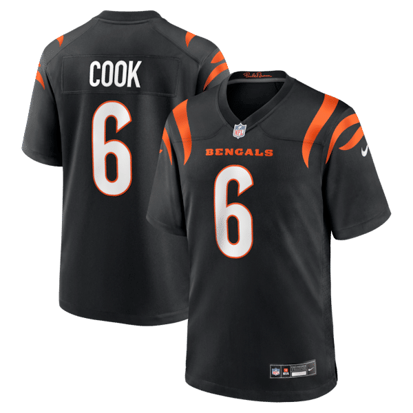 Custom Bryan Cook Cincinnati Bengals Game Jersey Black