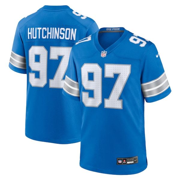 Custom Aidan Hutchinson Detroit Lions Game Jersey Blue