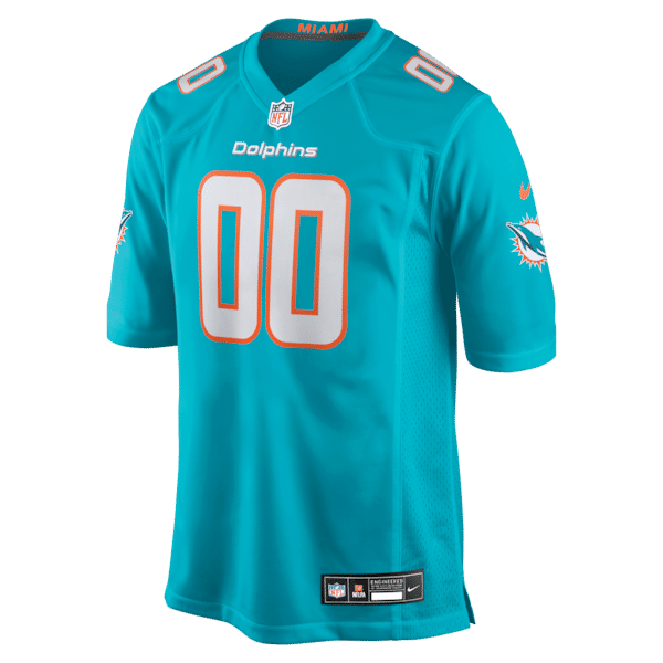 Custom Miami Dolphins Custom Game Jersey Aqua