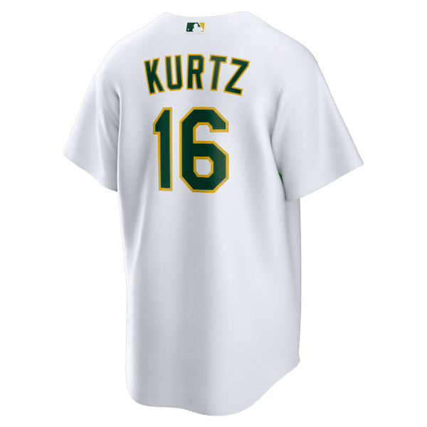 Custom Nick Kurtz Athletics Home Replica Player Jersey White