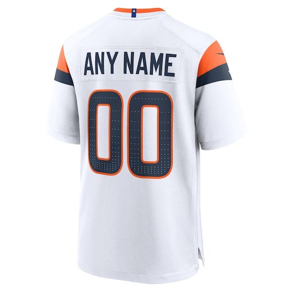 Custom Denver Broncos Custom Game Jersey White