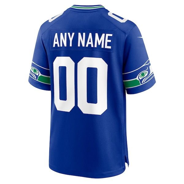 Custom Seattle Seahawks Throwback Custom Jersey Royal