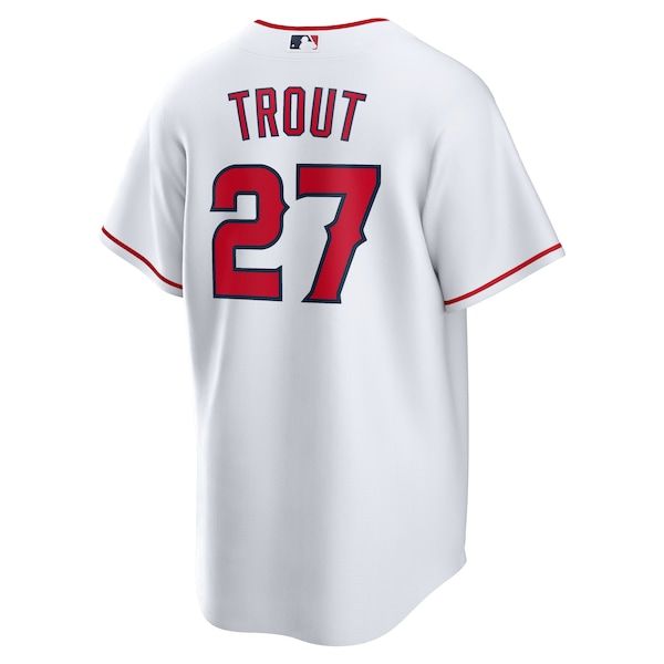 Custom Mike Trout Los Angeles Angels Home Replica Jersey White