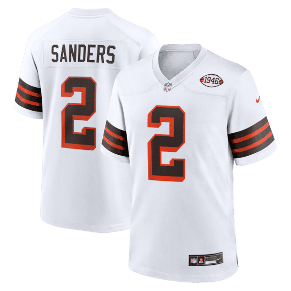 Custom Shedeur Sanders Cleveland Browns Alternate Game Jersey White