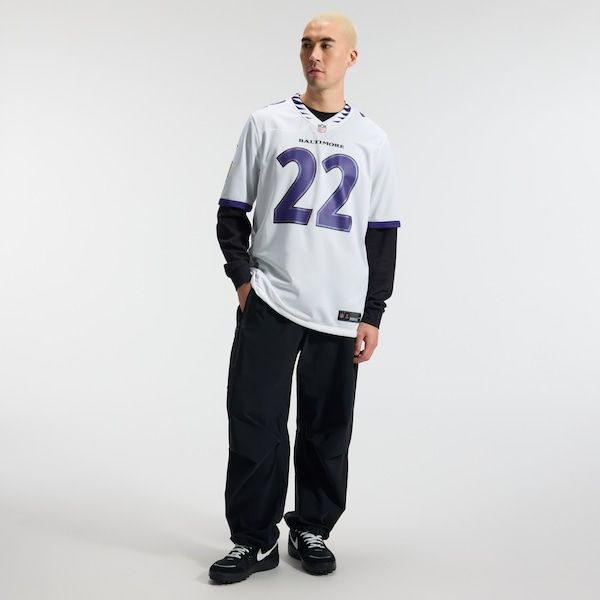 Custom Derrick Henry Baltimore Ravens Game Jersey White