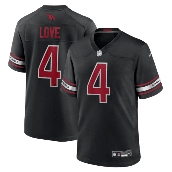 Custom Jeremiyah Love Arizona Cardinals Alternate Game Player Jersey Black