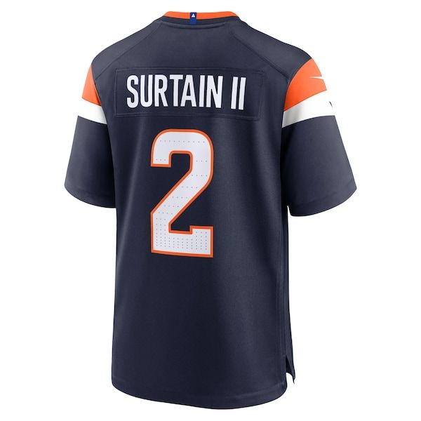 Custom Patrick Surtain II Denver Broncos Alternate Game Jersey Navy
