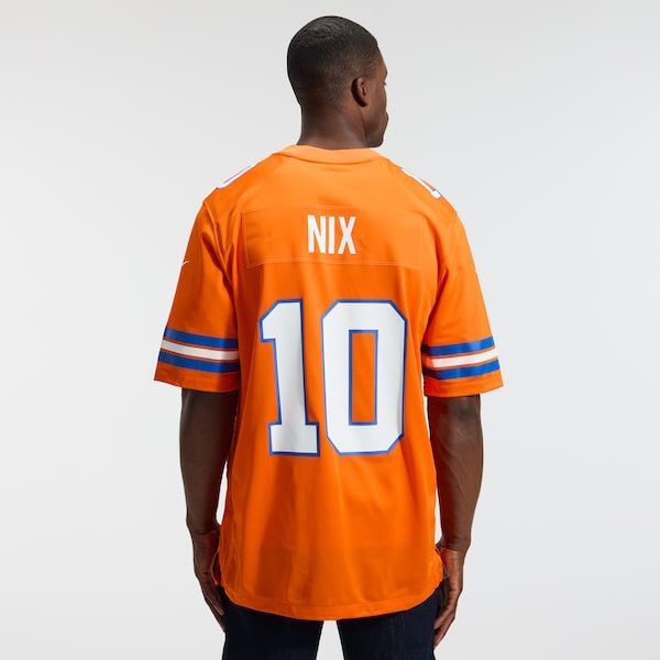 Custom Bo Nix Denver Broncos Mile High Collection 1977 Throwback Game Jersey Orange