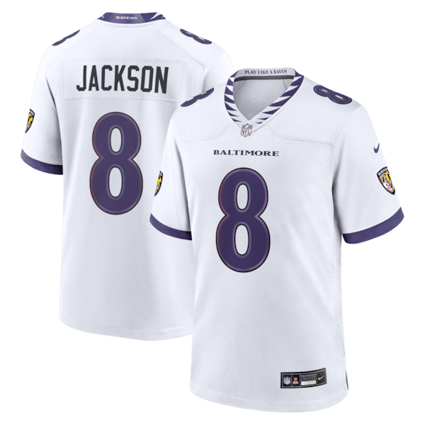 Custom Lamar Jackson Baltimore Ravens Game Jersey White