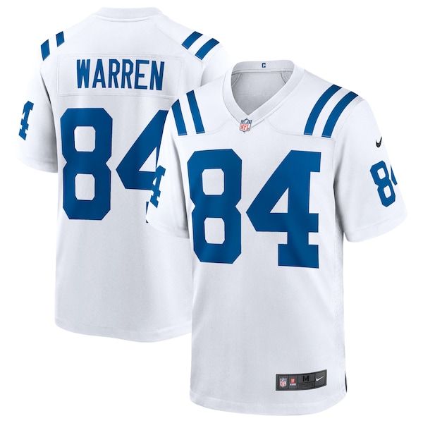 Custom Tyler Warren Indianapolis Colts Game Jersey White