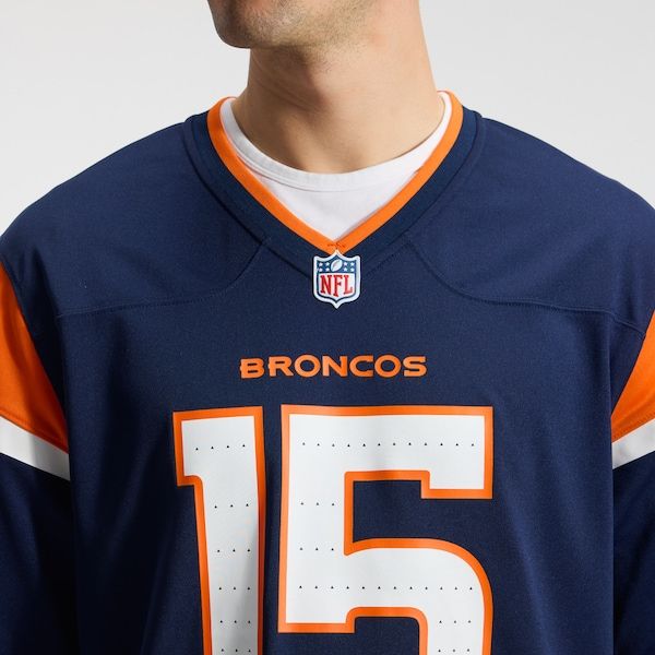 Custom Nik Bonitto Denver Broncos Alternate Game Jersey Navy