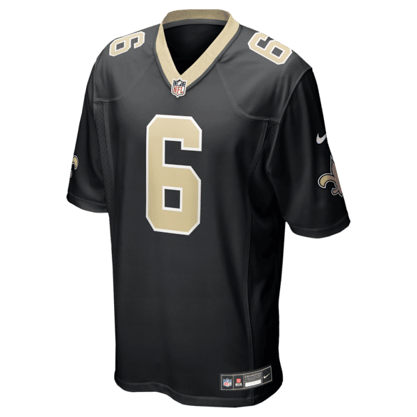 Custom Tyler Shough New Orleans Saints Game Jersey Black